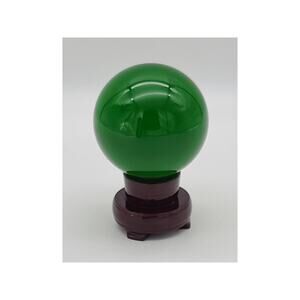 Green Round Glass Crystal Ball Sphere Magic Feng Shui Healing Ball Wealth & Luck